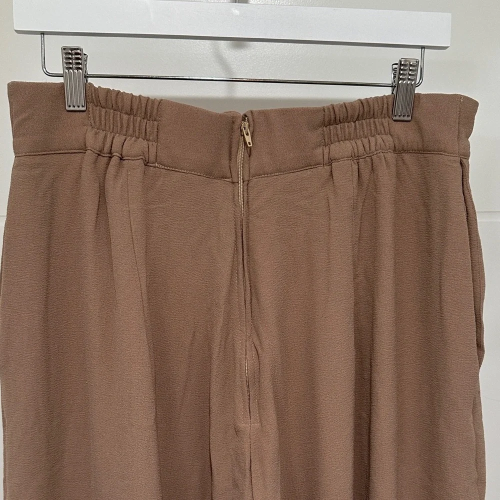 Laura Byrnes XL High-Waist Pleated Midi Skirt — Taupe - Picture 3 of 5